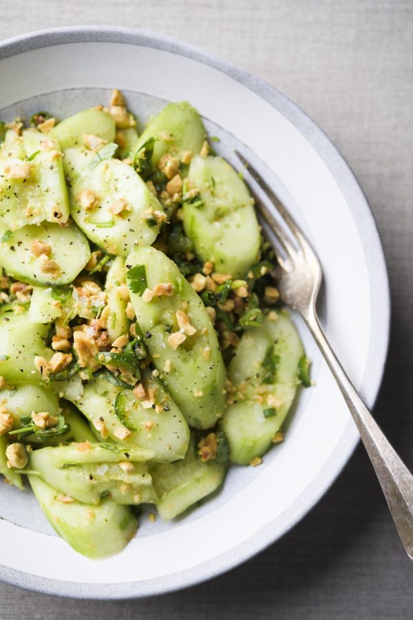 Smashed Cucumber Salad with Peanuts, Scallions and Cilantro