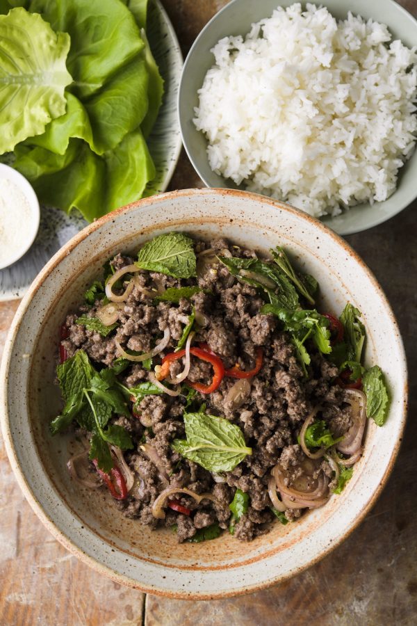 Spicy Beef Salad with Mint and Cilantro (Larb Neua)