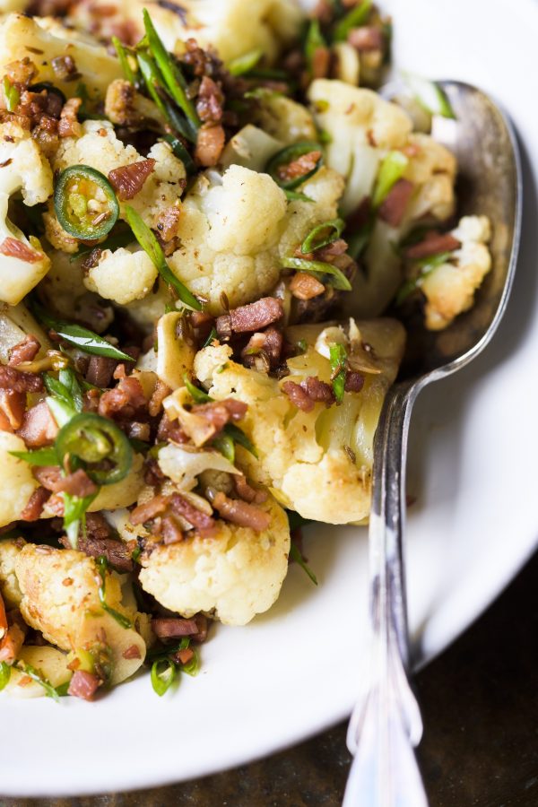 Stir-Fried Cauliflower with Chilies and Scallions