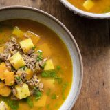 Haitian Pumpkin and Beef Soup (Soup Joumou)