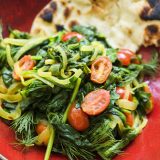 Indian-Spiced Spinach with Tomatoes and Dill