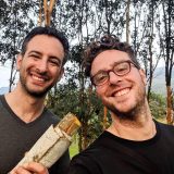 Ori and Ethan in Cinnamon Fields in Quang Nam Vietnam