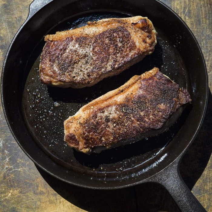 Rib-Eye Steaks With Rosemary and Pomegranate Molasses
